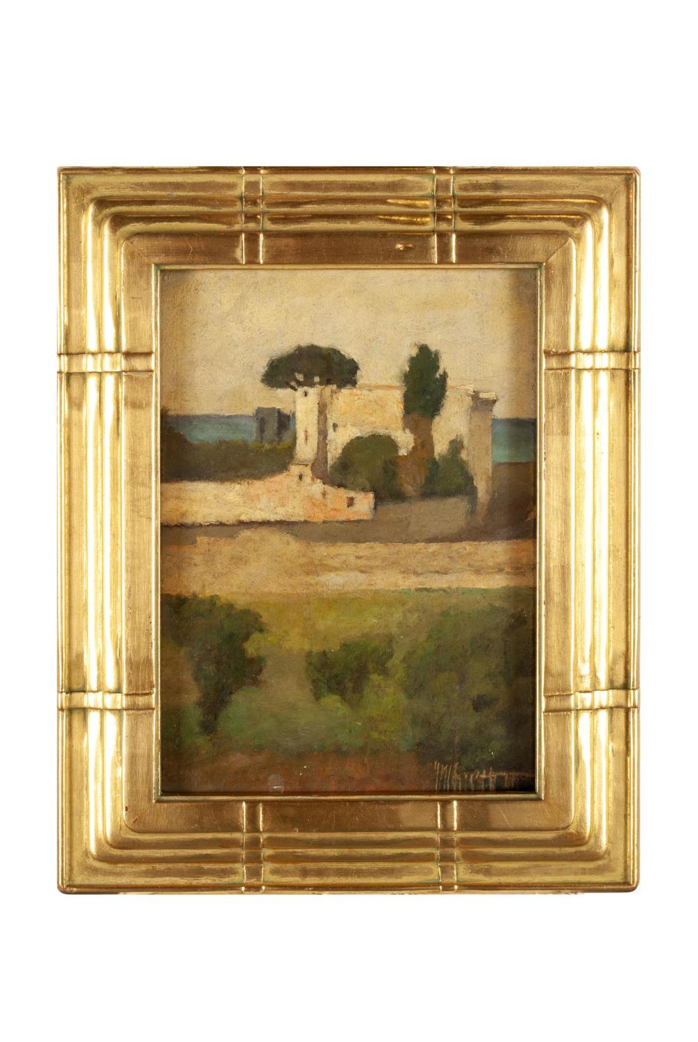 AMERICAN SCHOOL OIL ON PANEL SIGNED WHISTLER