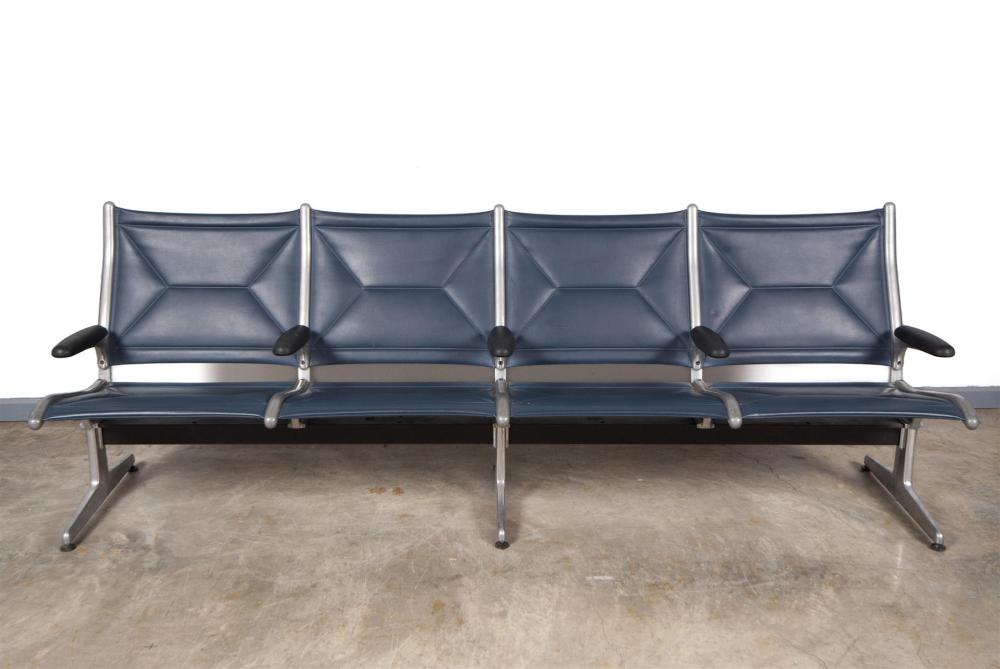 FOUR SEAT TANDEM BENCH BY CHARLES AND RAY EAMES FOR HERMAN MILLER