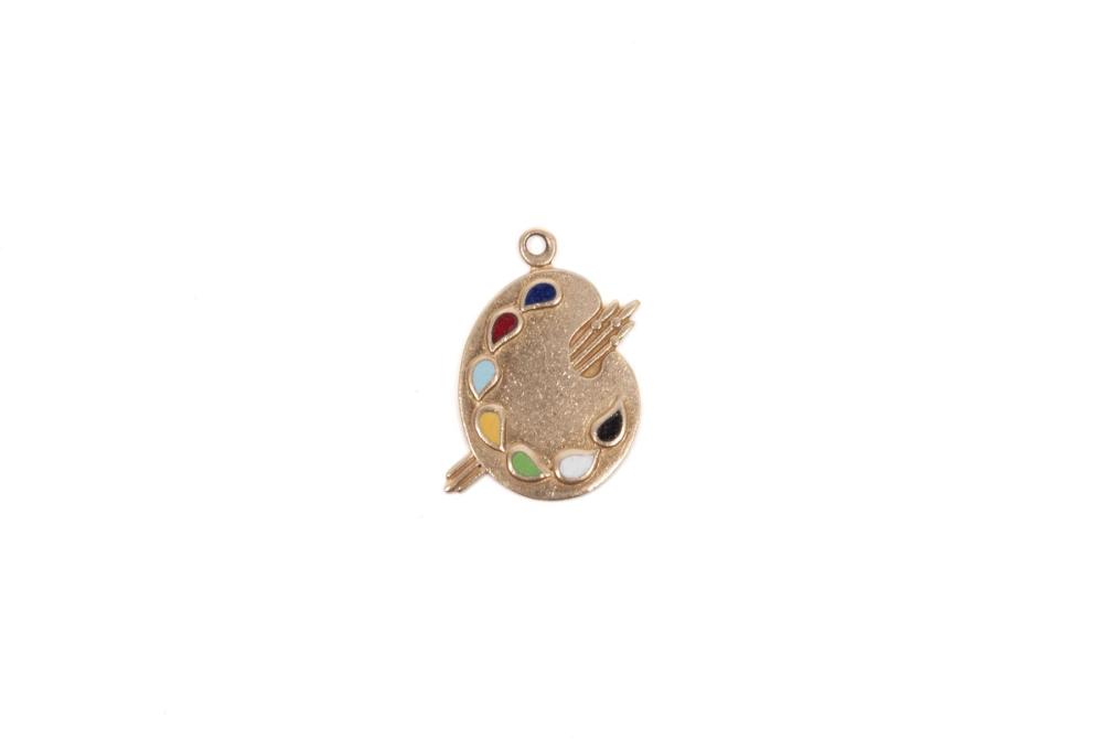 ARTIST PALETTE 14K GOLD PENDANT
