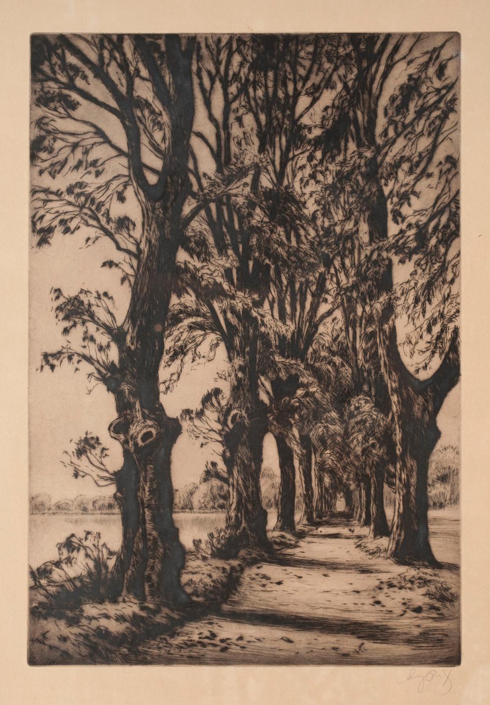 SIGNED GERMAN DRYPOINT ETCHING