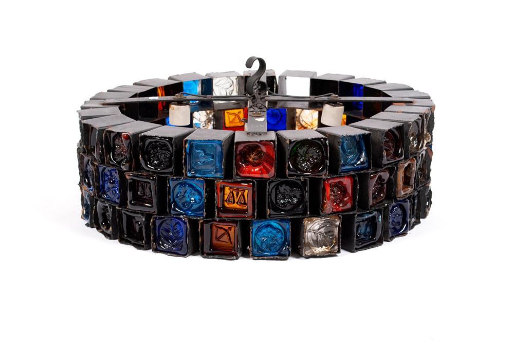 ERIK HOGLUND (1932-1988) FOR BODA ZODIAC CHANDELIER