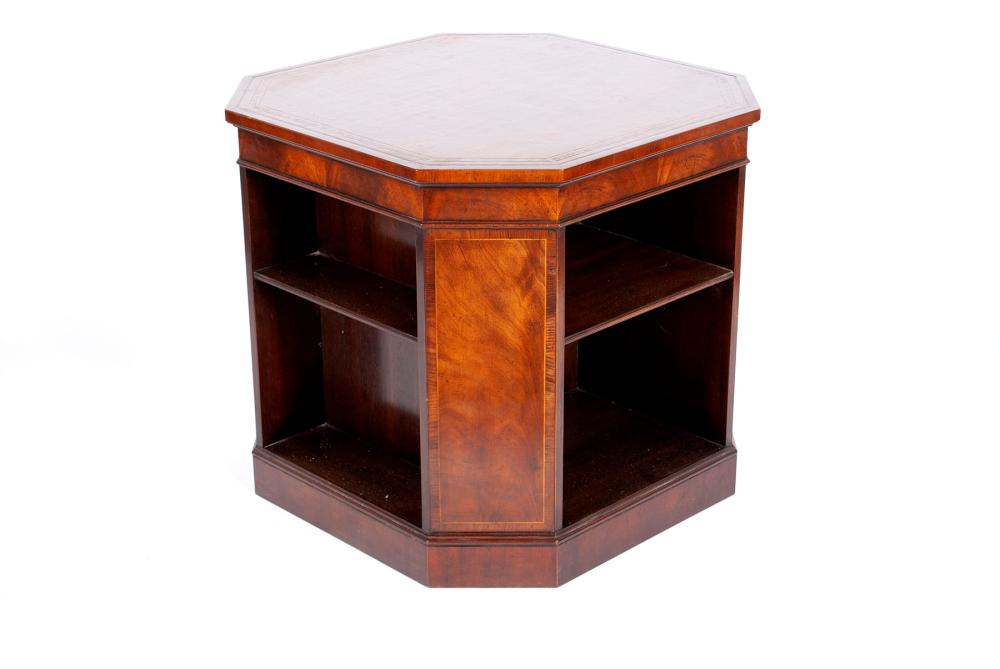 LEATHER TOP BOOK TABLE