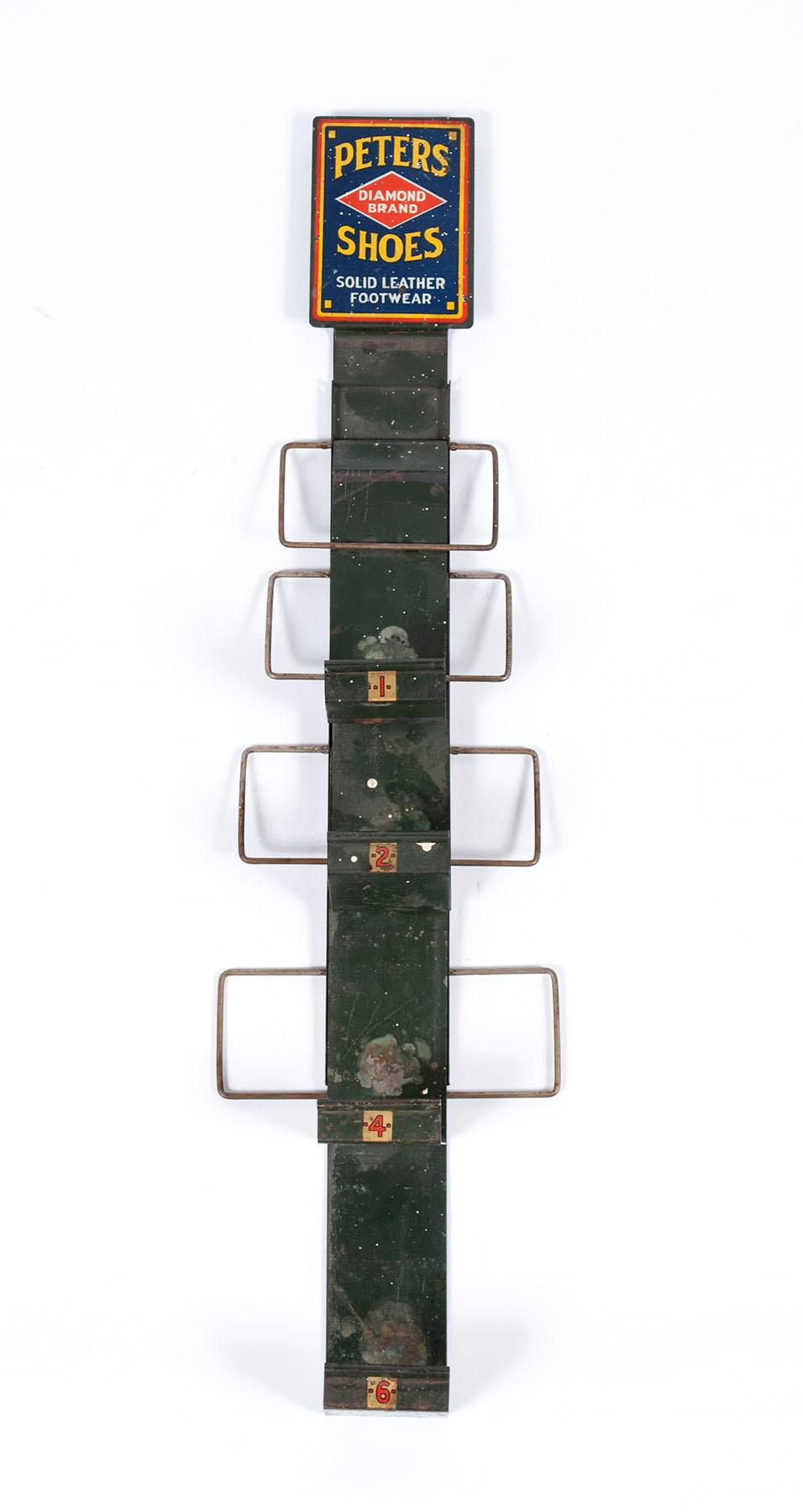 PETERS SHOES METAL HANGING WALL RACK