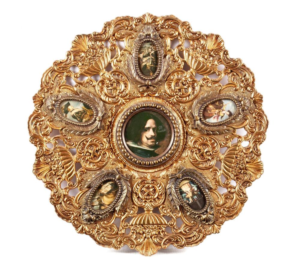 BRASS PICTORAL PLAQUE - 14