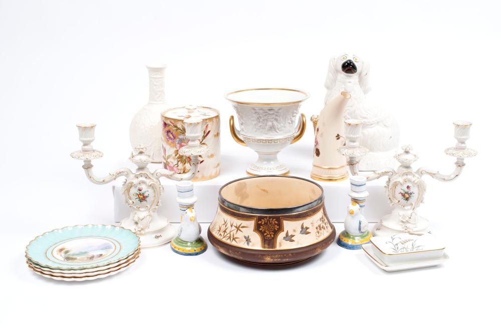 COLLECTION OF CONTINENTAL PORCELAIN INCLUDING NYMPHENBURG & ROYAL WORCESTER