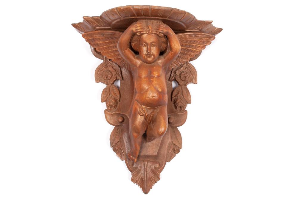 CHERUBIC WOODEN SCONCE