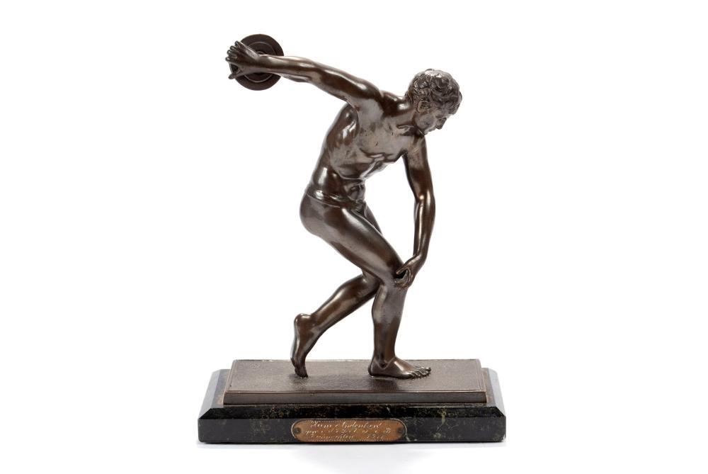 BRONZE FIGURE OF THE DISCUS THROWER