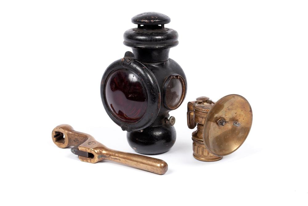 VINTAGE ILLUMNINATORS - LAMP, SIGNAL LIGHT, WRENCH