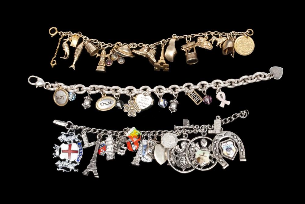 TRIO OF CHARM BRACELETS