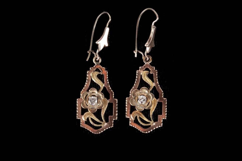 PAIR 10K ROSE GOLD EARRINGS