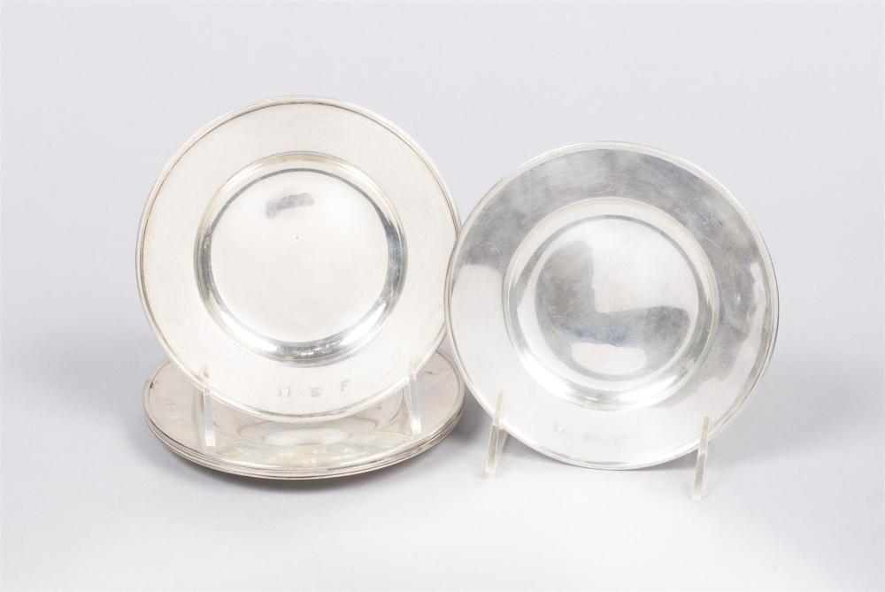 SET OF SIX BAILEY, BANKS & BIDDLE STERLING BREAD PLATES