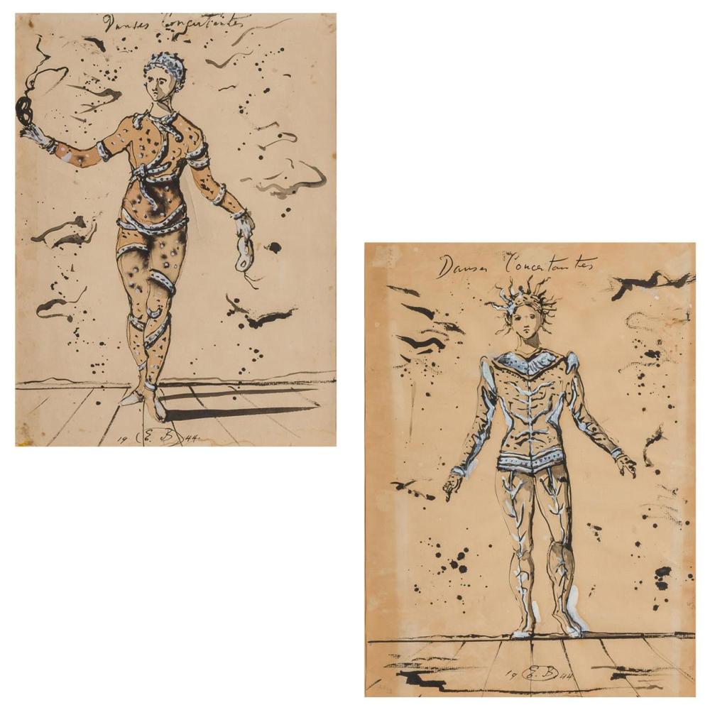 EUGENE BERMAN, American/Russian (1899-1972), "Dance Concertantes", 1944 (a pair), mixed media on paper, initialled "E.B." lower cent...