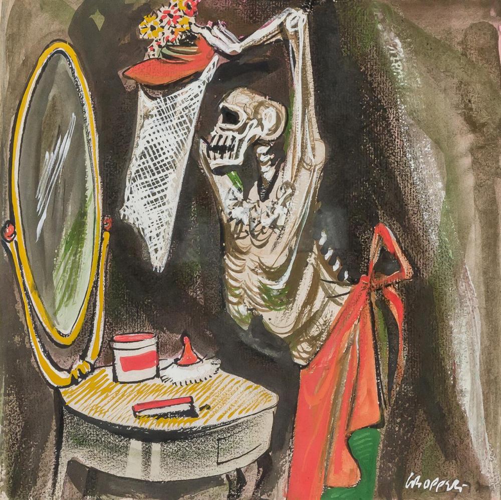 WILLIAM GROPPER, American (1897-1977), At the Dressing Table, watercolor and gouache on paper, signed lower right "Gropper", 9 5/8 x...