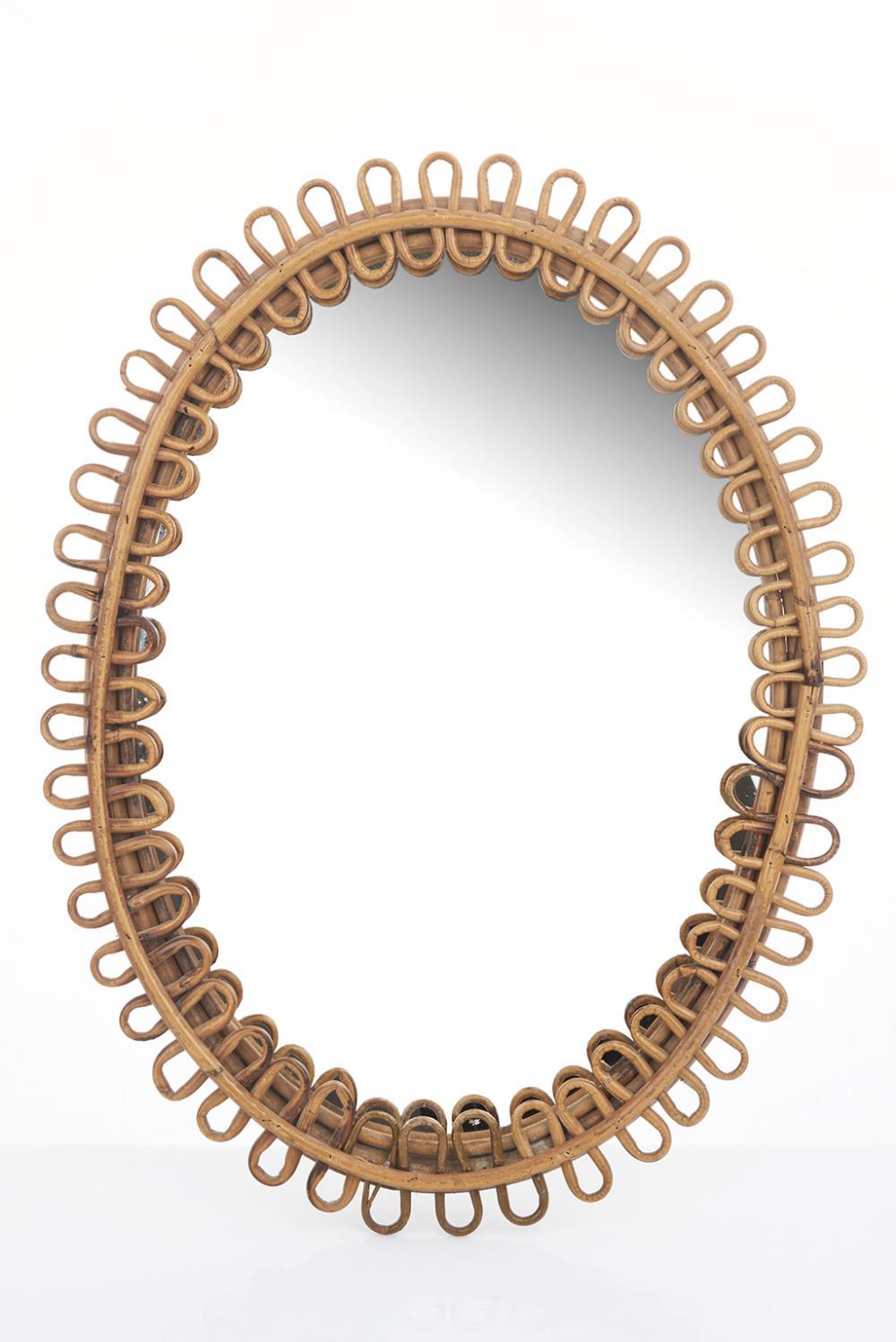 Attributed to Franco Albini (Italian, 1905-1977) Oval Mirror, c. 1960