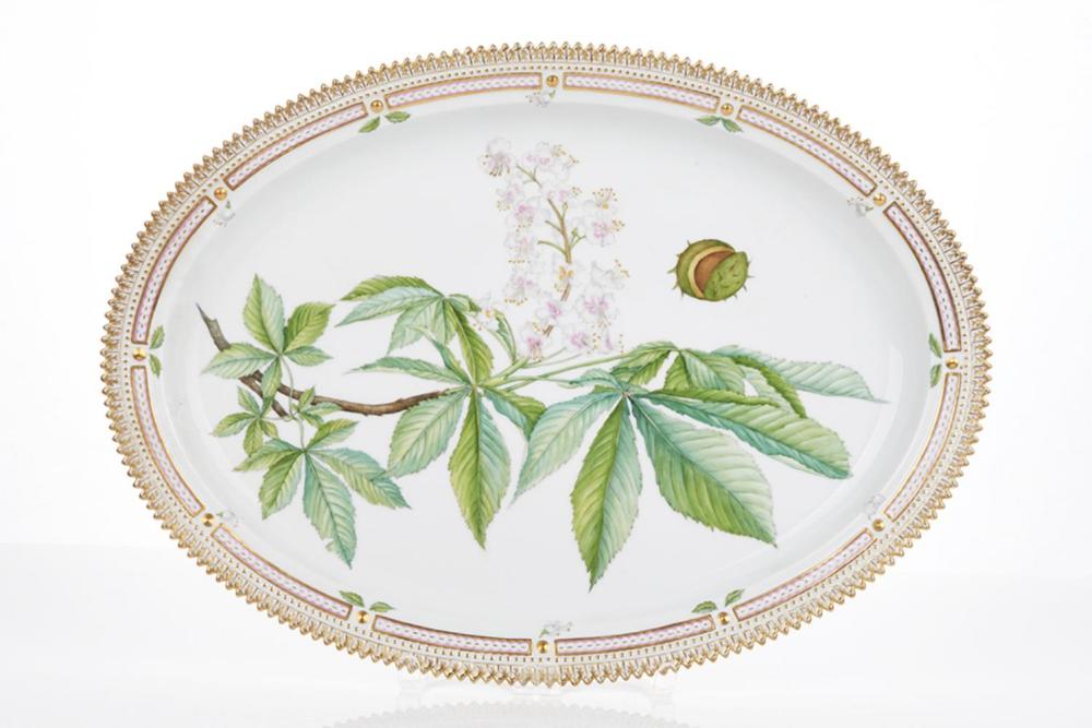 Royal Copenhagen Flora Danica Porcelain Serving Platter, 20th Century