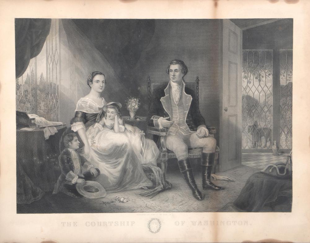 John C. McRae (Scottish/American 19th Century), "The Courtship of Washington", engraving on wove paper
