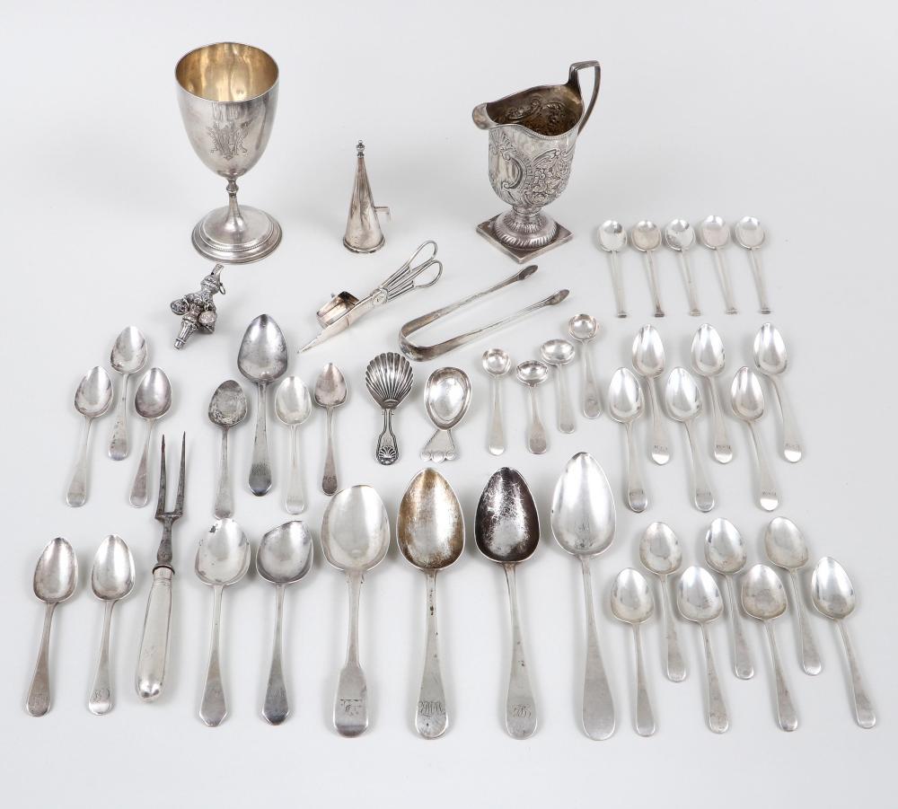 Group of (46) English Sterling Silver Items