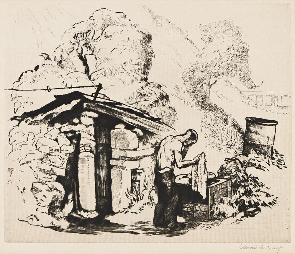 HENRI GILBERT DE KRUIF (1882 - 1944) The Hobo.