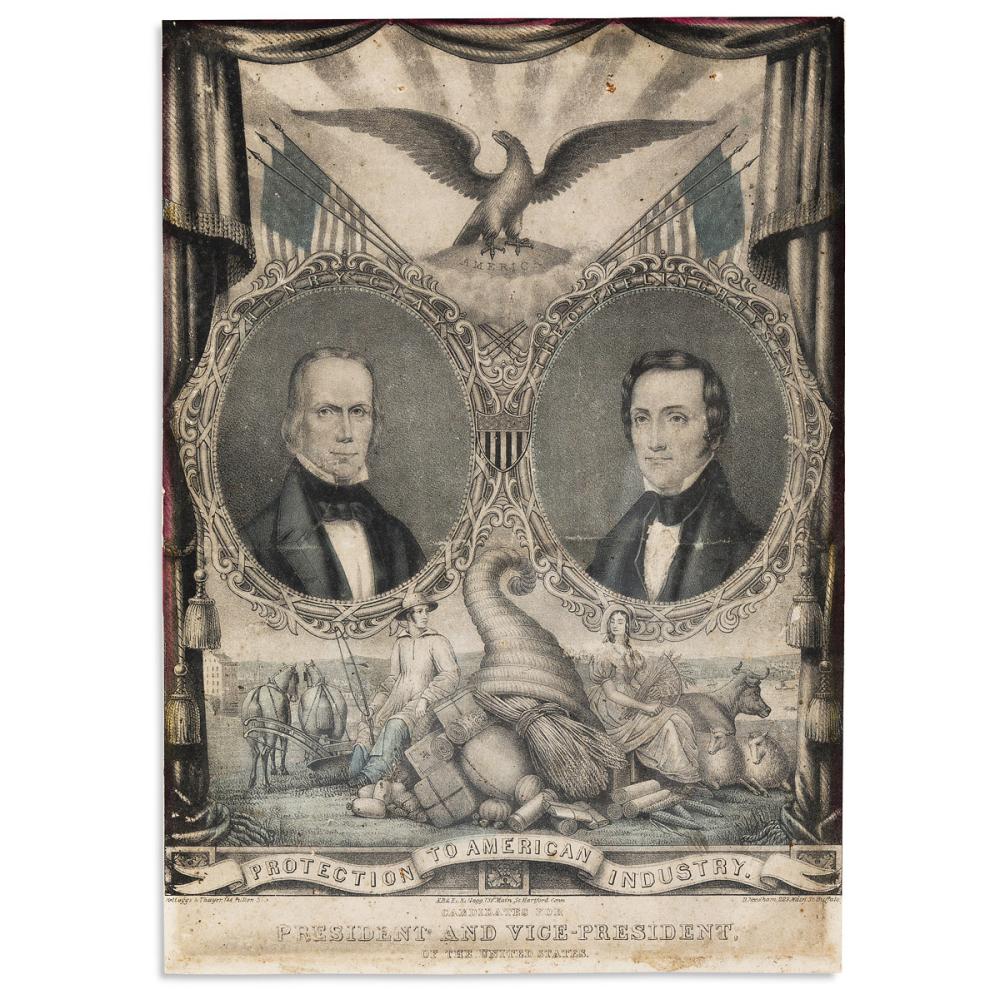 (PRESIDENTS--1844 CAMPAIGN.) Protection to American Industry: Candidates for President and Vice-President.