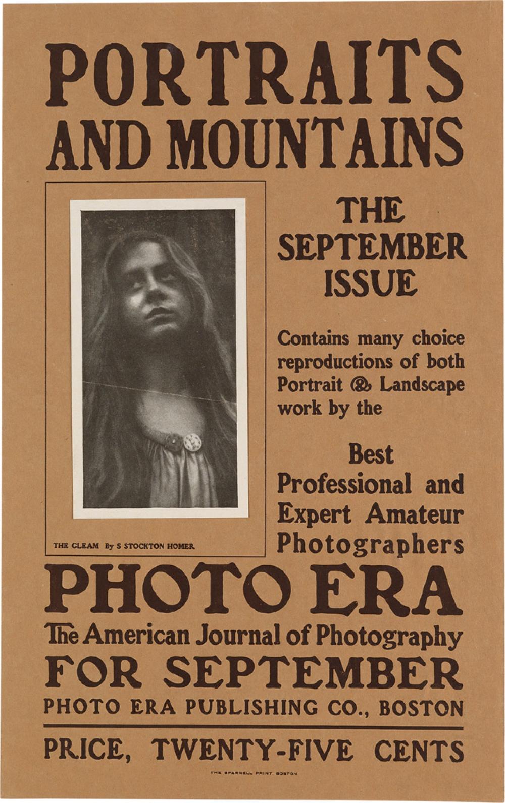 PHOTOGRAPH BY S. STOCKTON HOMER (DATES UNKNOWN). PORTRAITS AND MOUNTAINS / THE SEPTEMBER ISSUE. 20x12 inches, 50x31 cm. The Sparrell Pr