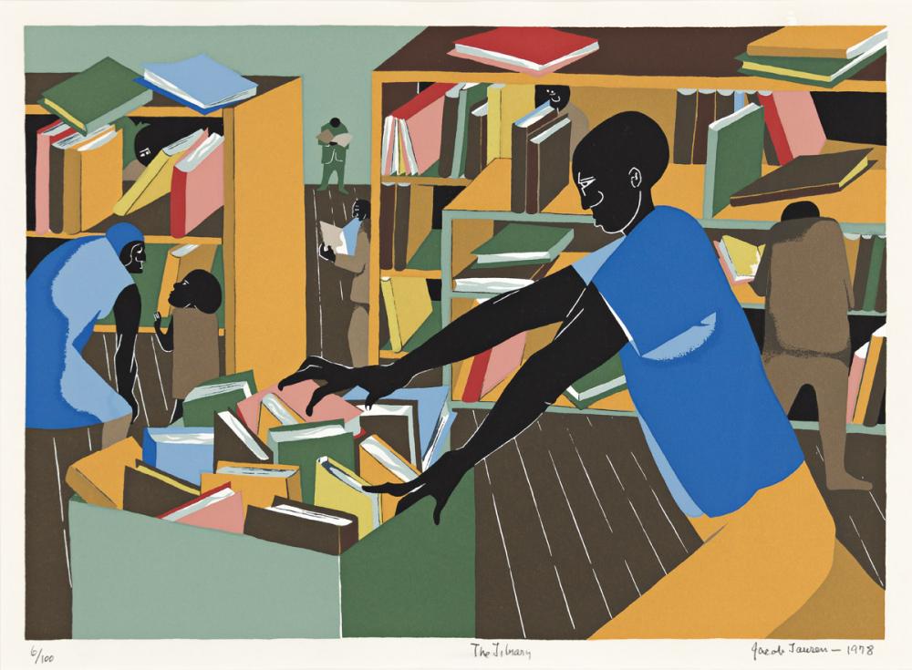 JACOB LAWRENCE (1917 - 2000) The Library.