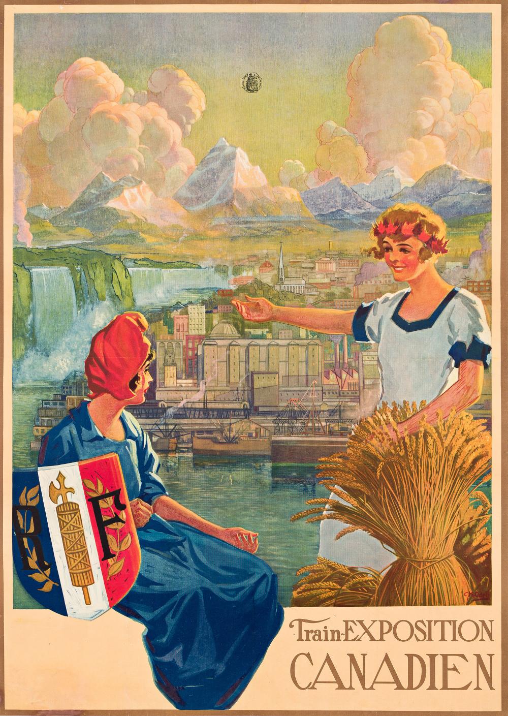 Gordon K. Odell, 1898-1981, Train - Exposition Canadien. Circa 1920., 41½x29½ inches, 105½x75 cm.