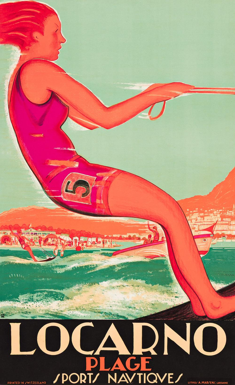 Daniele Buzzi, Locarno Plage / Sports Nautiques. 1928.
