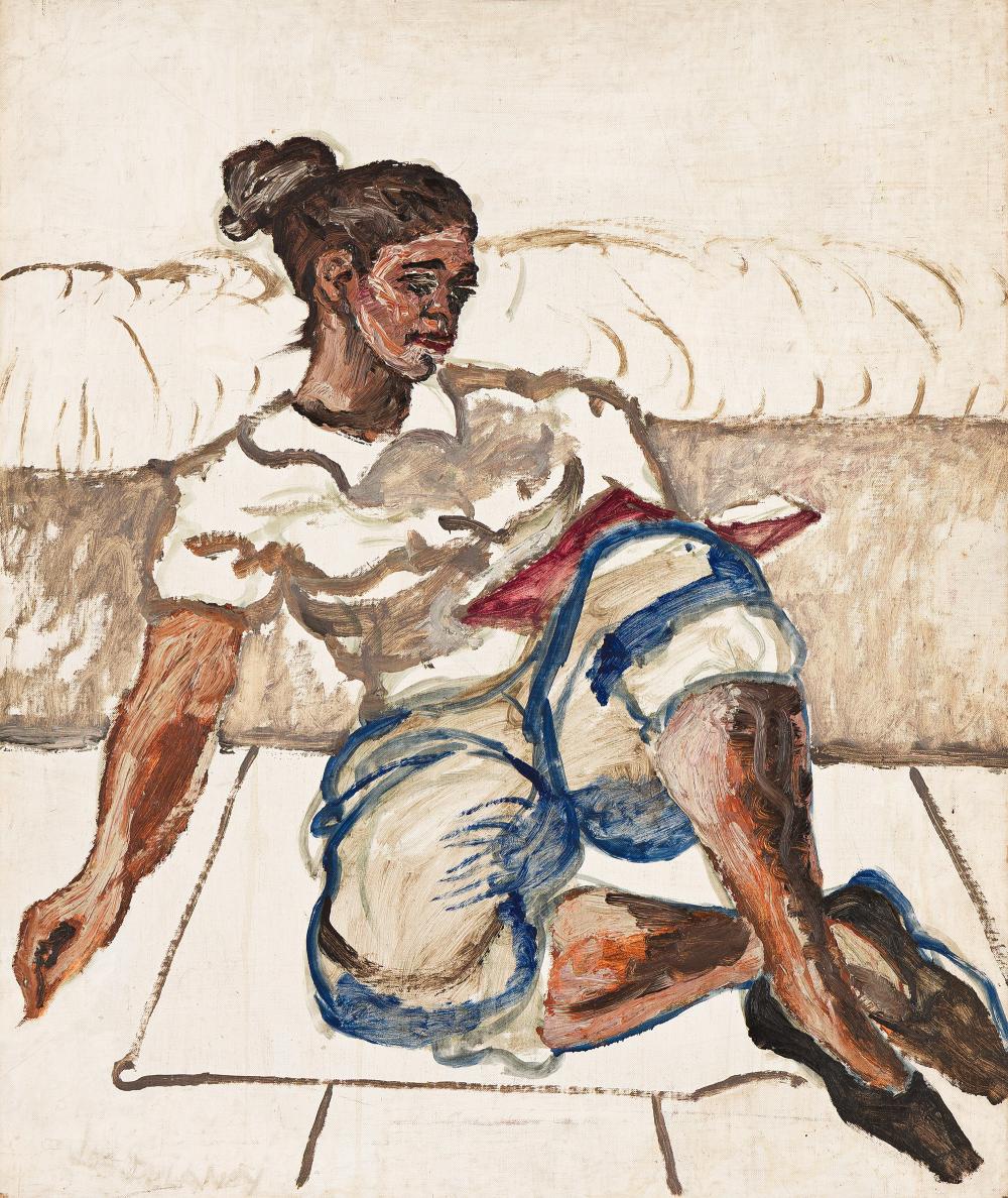 Joseph Delaney (1904-1991), Girl Reading Poetry, circa 1950s.