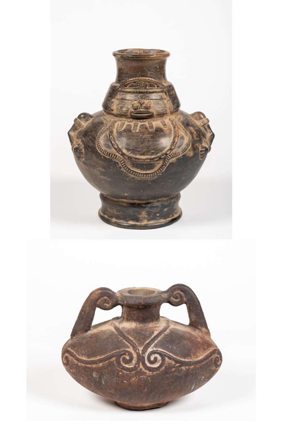 Two Peruvian Decorated Jugs image