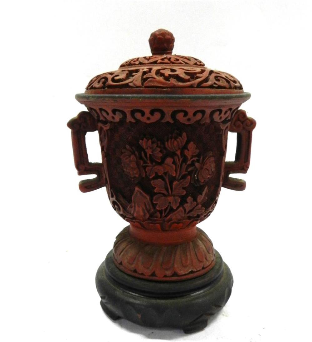 A Chinese Carved Cinnabar L... image
