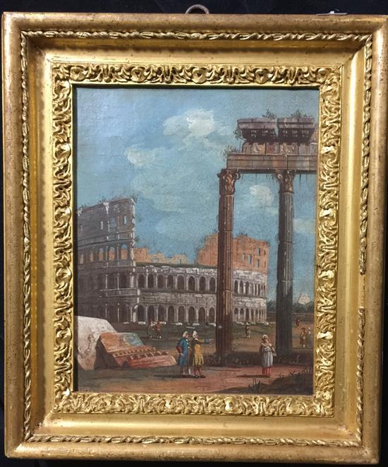 Italian School (20th Century) View of the Colosseum Reproduction on canvas