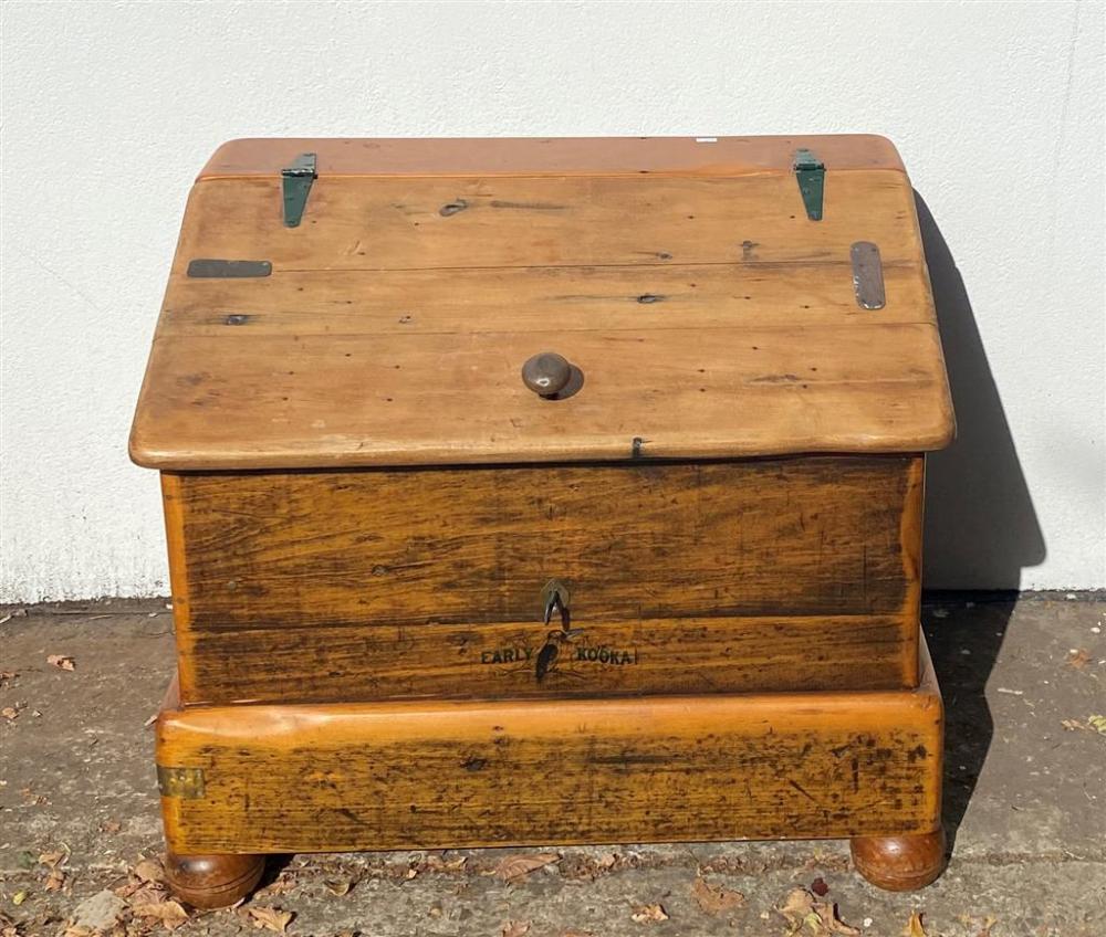 A Pine Fire Box with Hinged Lid