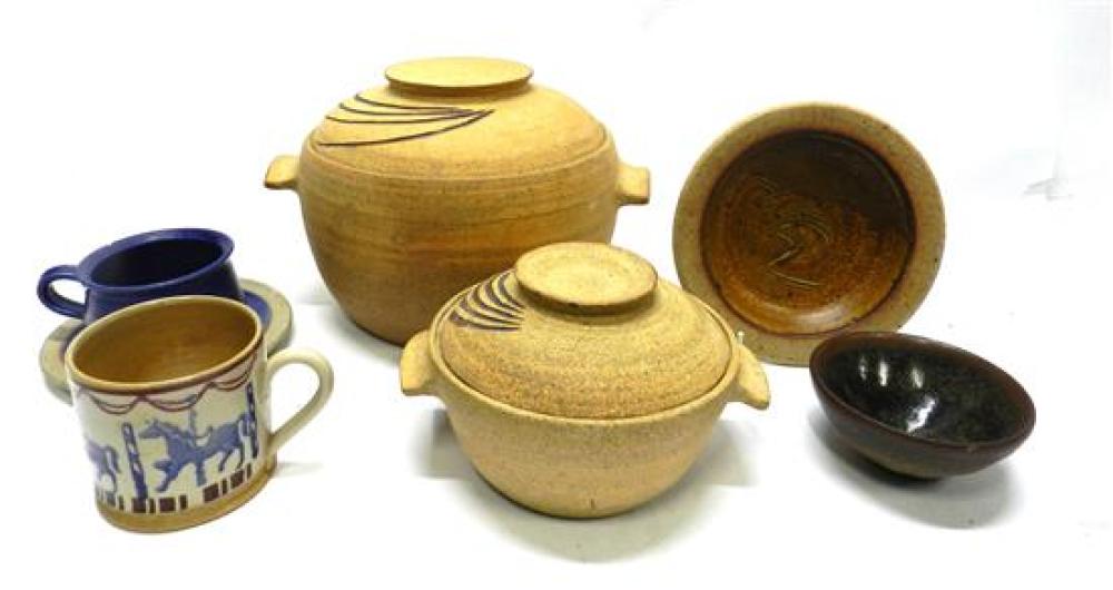 A Sturt Pottery Dish together with other Pottery Dishes
