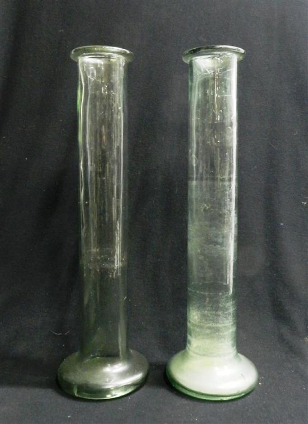 A Pair of Tall Glass Vases