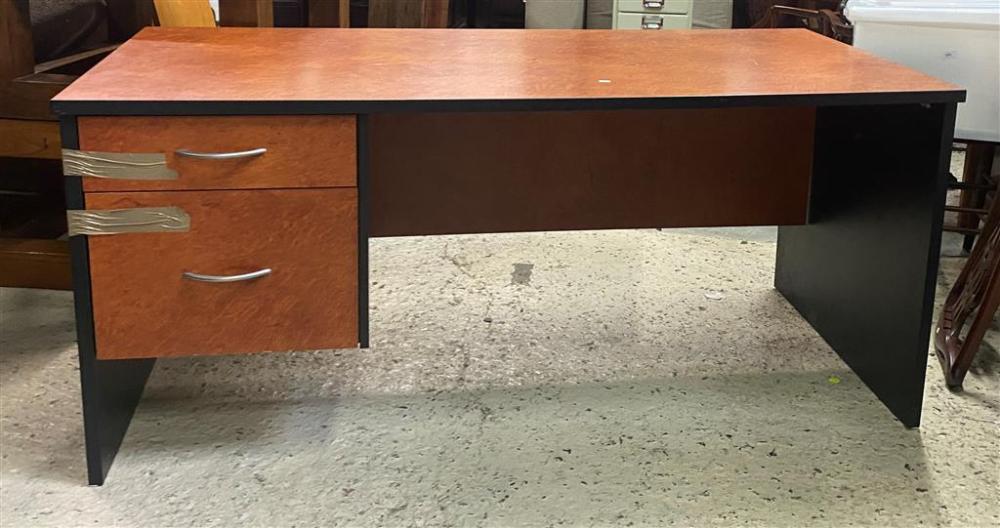 A Timber Veneer Two Drawer Desk