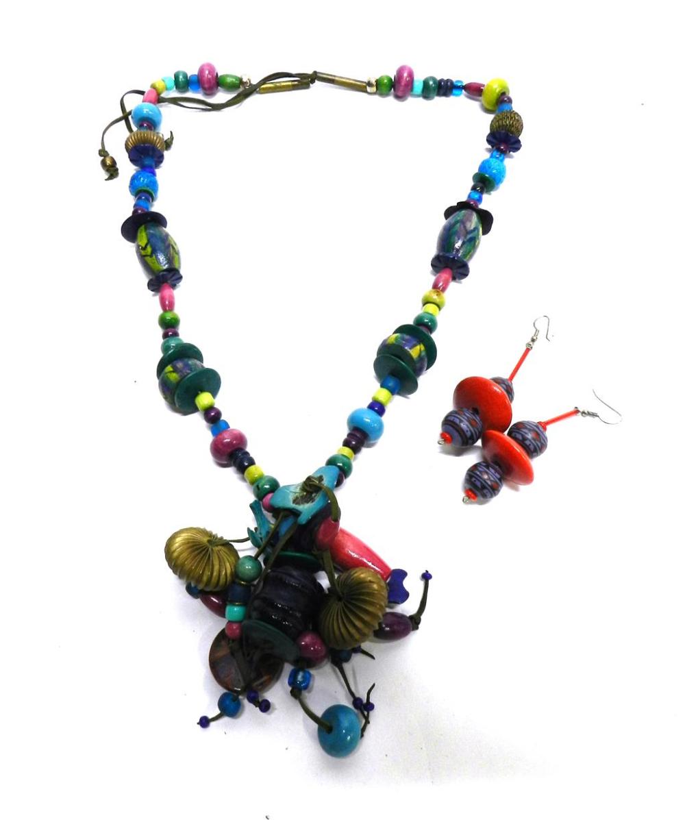 A Coloured Bead Drop Neckla... image