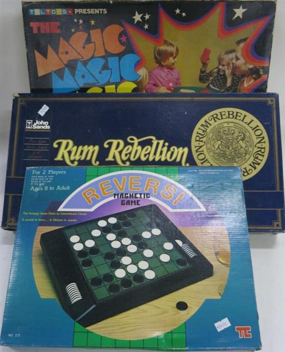 Three Board Games Magic Magic Magic, Rum Rebellion, Reversi