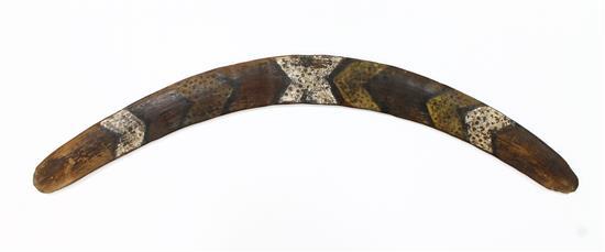 A Superb, Painted, Early North Queensland Boomerang, 19th Century, Australia,