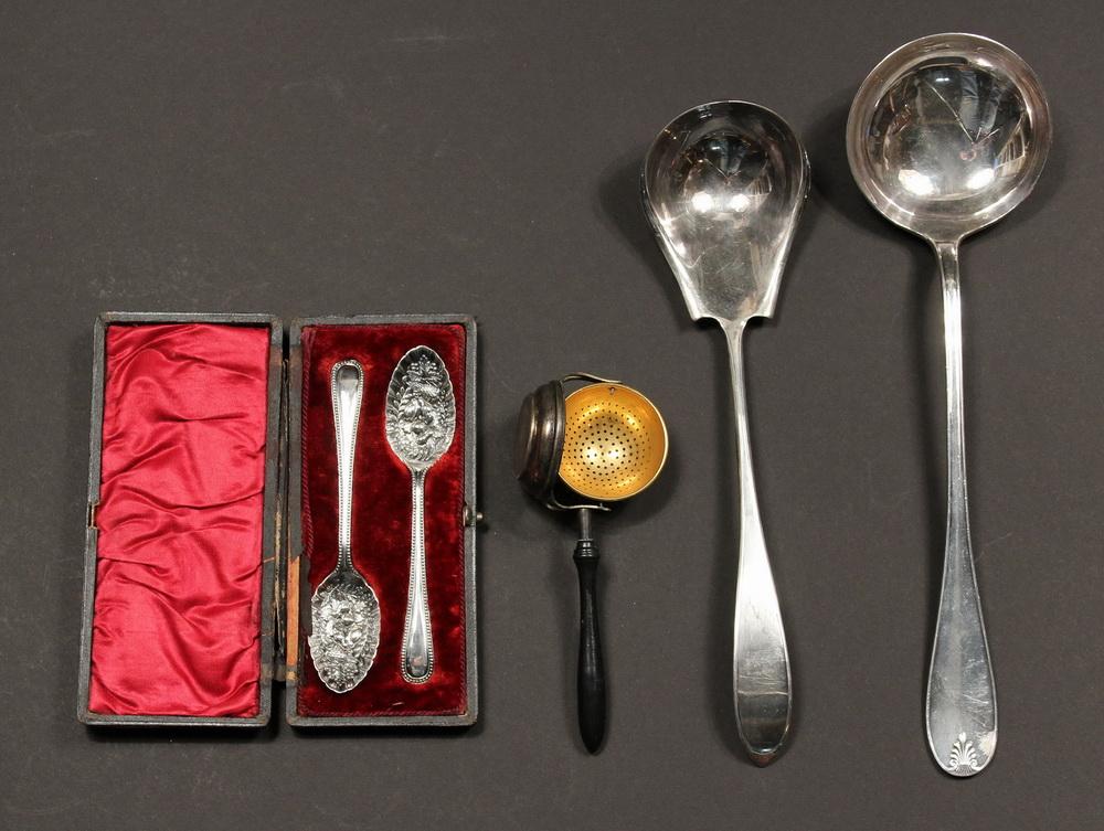 (5) SILVER-PLATED SERVING UTENSILS