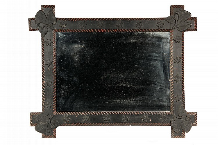 FOLK ART FRAMED MIRROR - 19... image