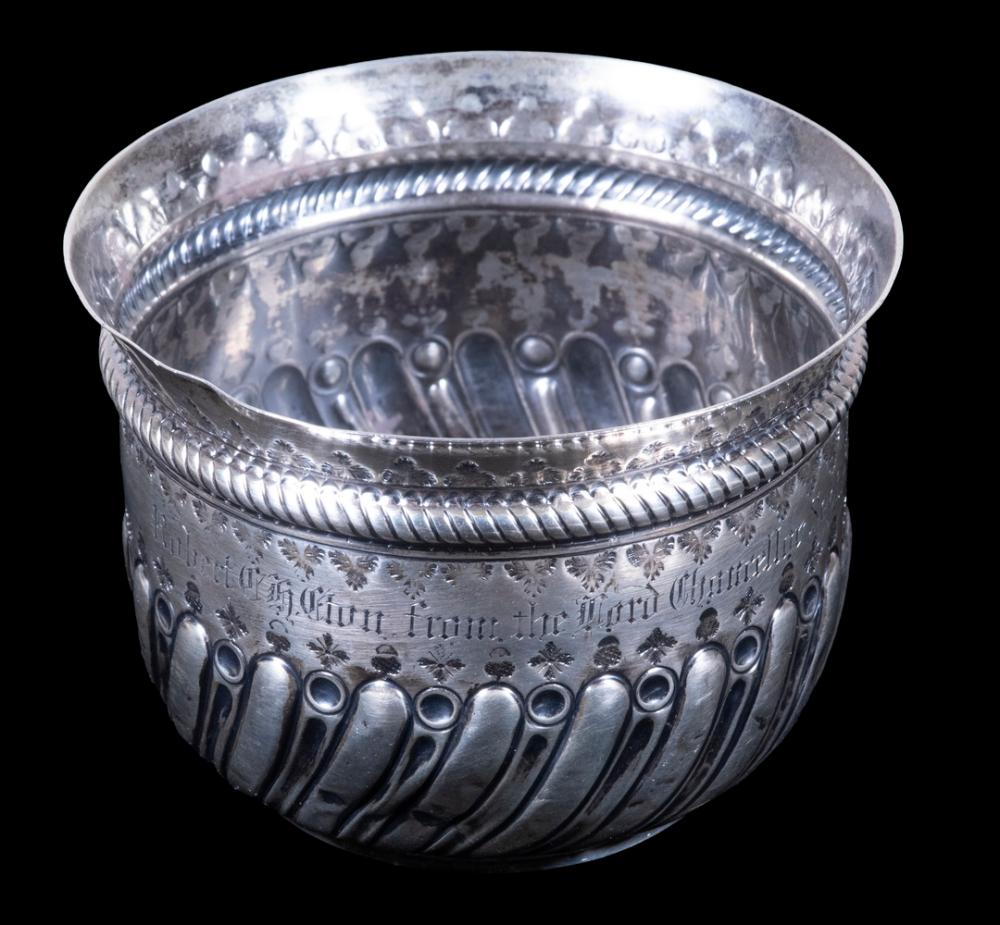 VICTORIAN SILVER VESSEL WITH LORD CHANCELLOR PRESENTATION