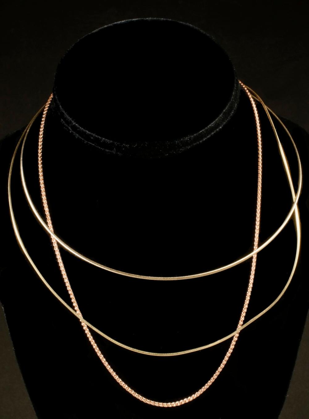 (3) 14K GOLD NECKLACES