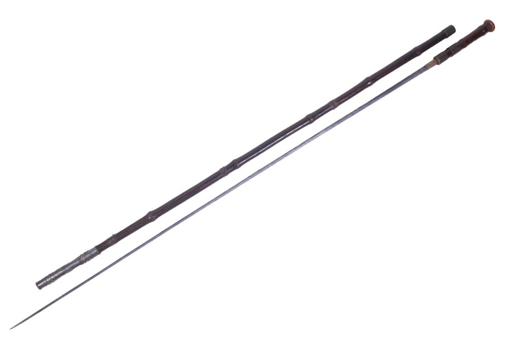 19TH C. BAMBOO CANE SWORD