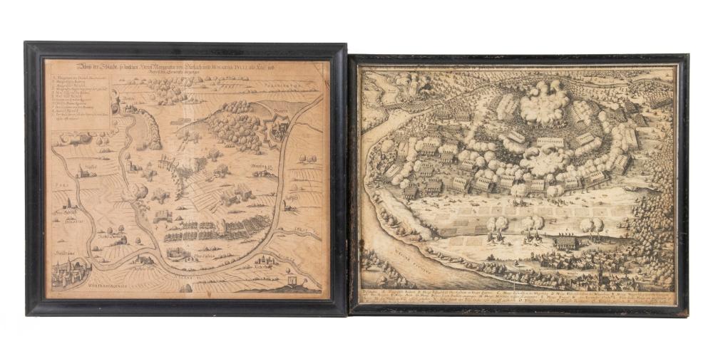 (2) RARE 16TH C. GERMAN BATTLE MAPS