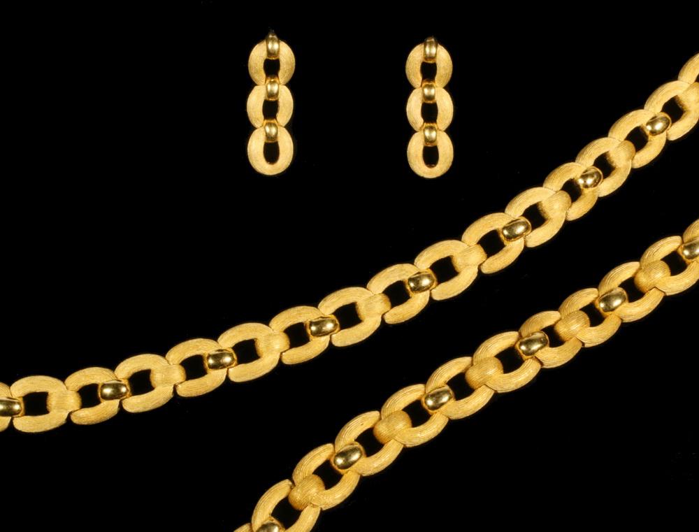 FLORENTINE FINISH CHAIN LINK (3 PC) JEWELRY SUITE