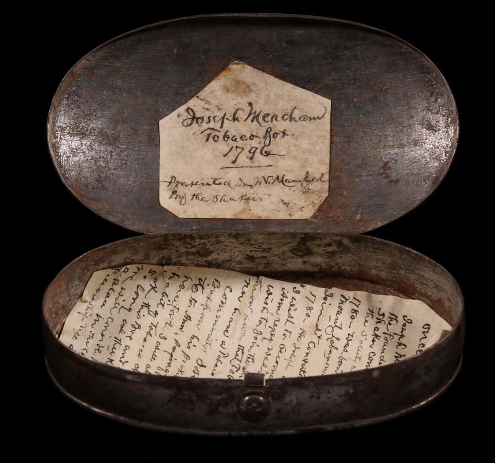 RARE FOUNDER JOSEPH MEACHAM NY SHAKER MEMENTO, PROPERTY OF FAMED AMERICAN SPIRITUALIST JAMES V. MANSFIELD