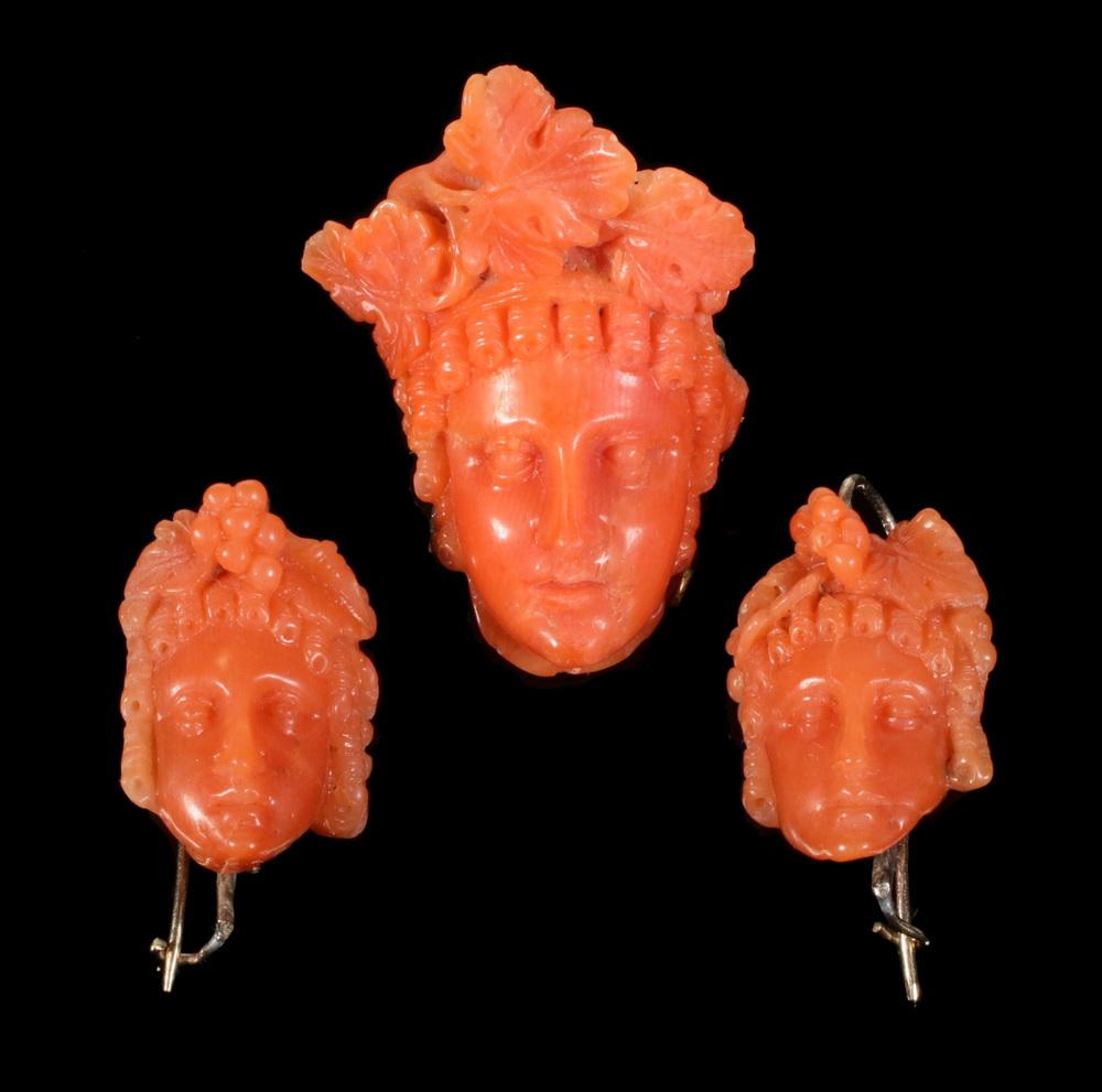 RED CORAL JEWELRY SUITE