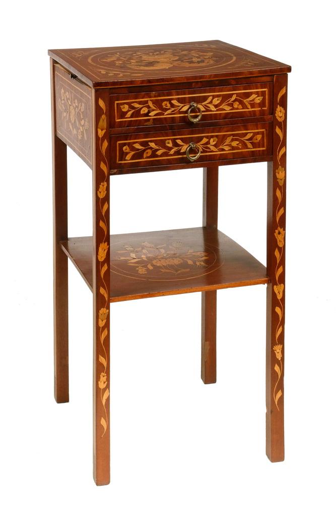 TWO-DRAWER DUTCH MARQUETRY STAND