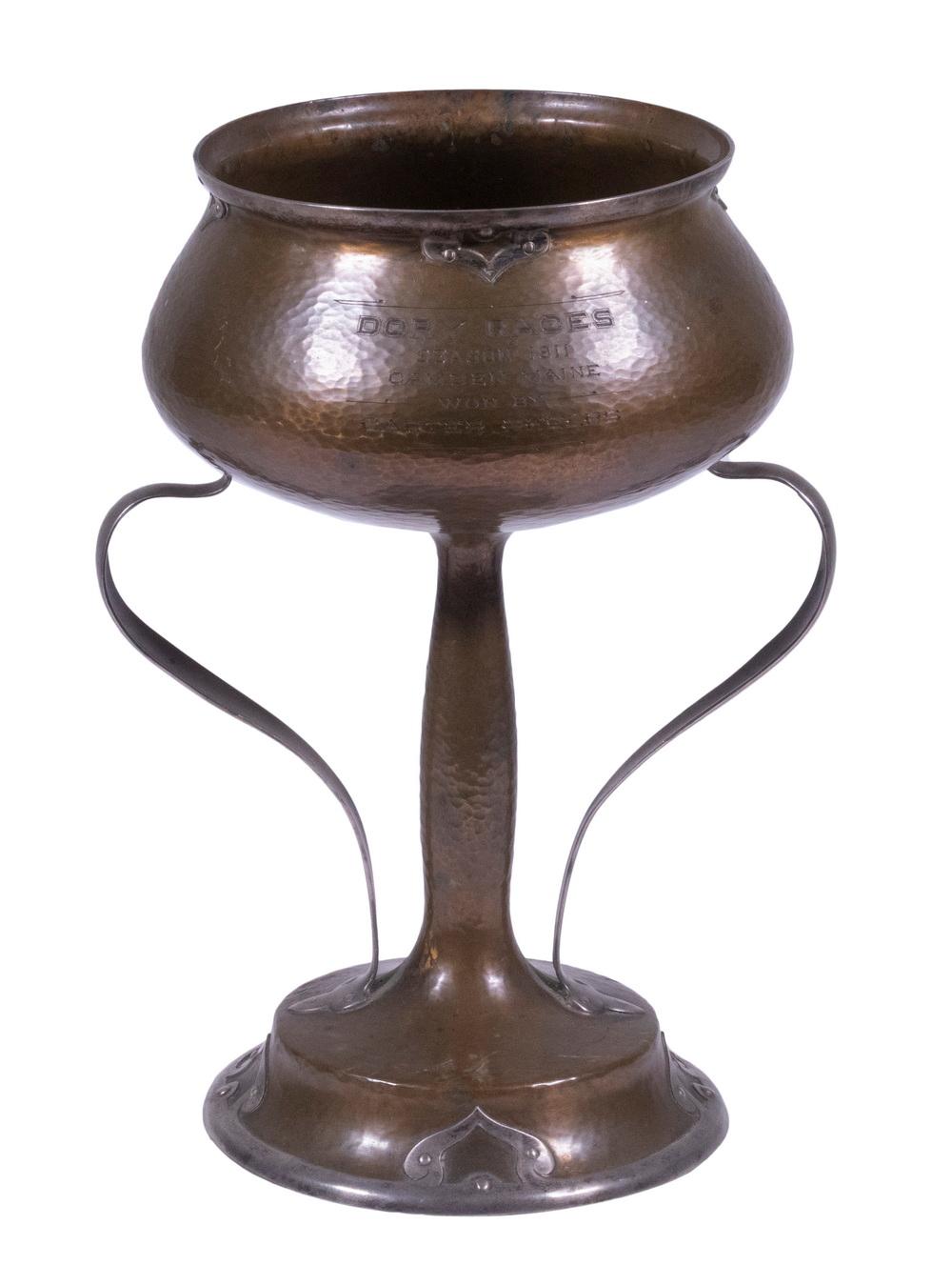 ART NOUVEAU COPPER TROPHY - 1911 DORY RACES, CAMDEN, ME