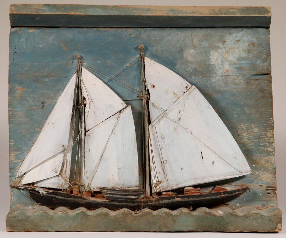 VINTAGE SAILING SHIP DIORAMA